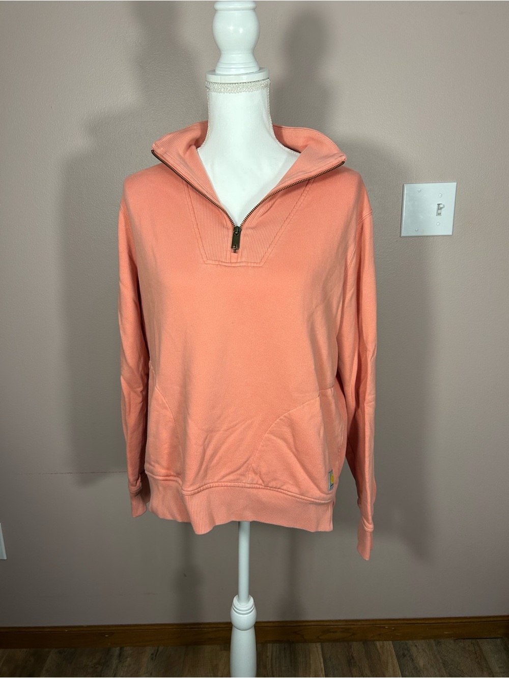 Carhartt Coral Half-Zip Pullover Sweater